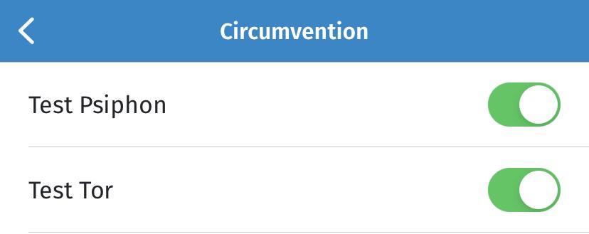 Circumvention settings Circumvention settings